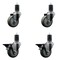 Service Caster 3.5'' Gray Poly Wheel Swivel 1-5/8'' Expanding Stem Caster Set 2 Brakes, 4PK SCC-EX20S3514-PPUB-2-PLB-2-158 - alternate 1